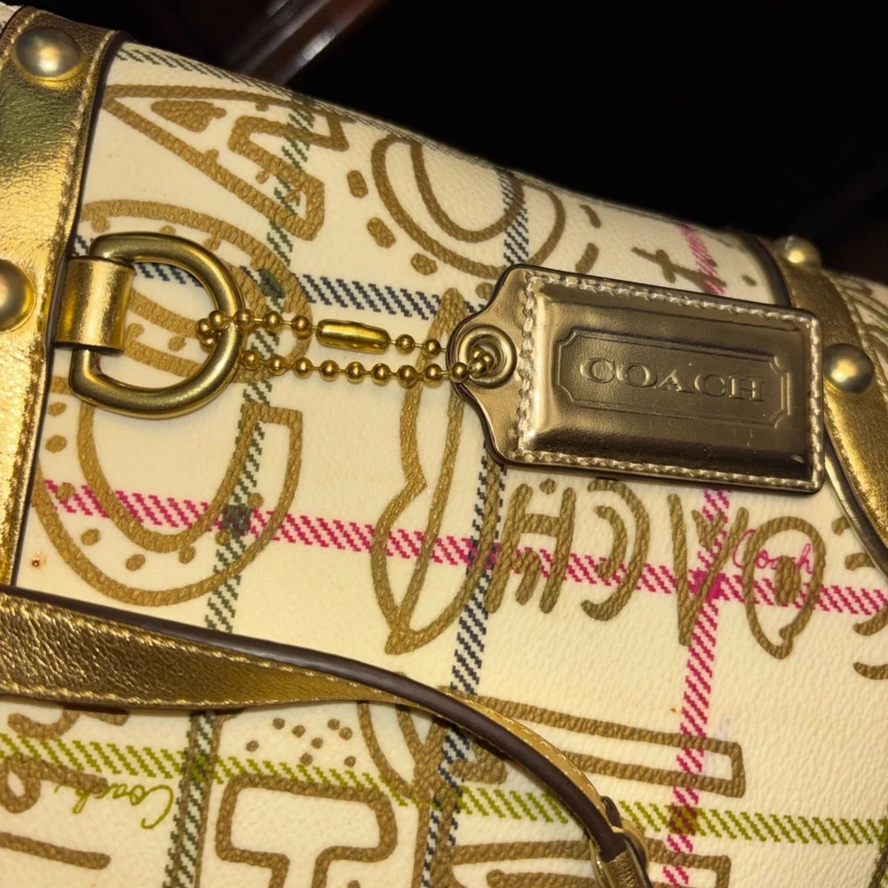 Coach 🆕 2009 Coach Heritage Tattersall Graffiti Tote  NWT Y2K limited